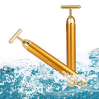 Load image into Gallery viewer, Energy 24K Gold T Beauty Bar Facial Roller Massager
