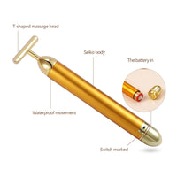 Load image into Gallery viewer, Energy 24K Gold T Beauty Bar Facial Roller Massager
