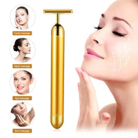 Load image into Gallery viewer, Energy 24K Gold T Beauty Bar Facial Roller Massager
