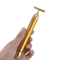 Load image into Gallery viewer, Energy 24K Gold T Beauty Bar Facial Roller Massager
